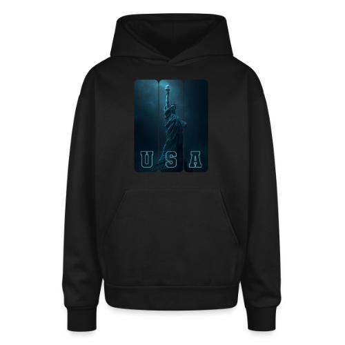 Neon Liberty USA Triptych - Oversized Hooded Sweatshirt