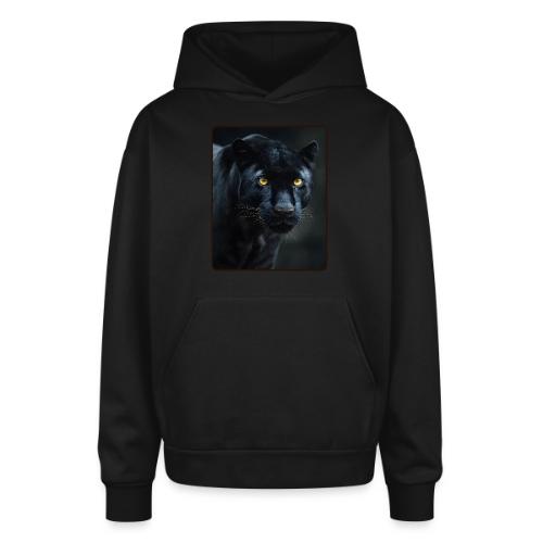 Black Panther Glowing Eyes Design - Oversized Hooded Sweatshirt