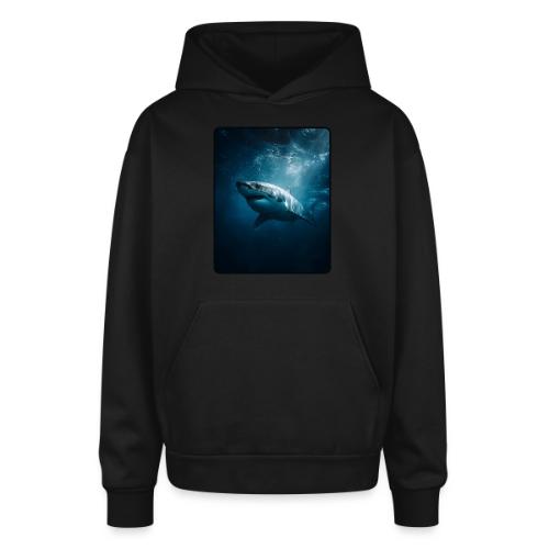 Great White Shark Ocean Design - Oversized Hooded Sweatshirt