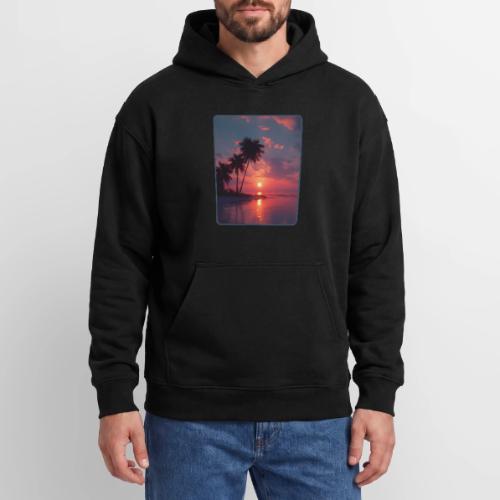 Tropical Sunset Ocean Reflection Design - Oversized Hooded Sweatshirt