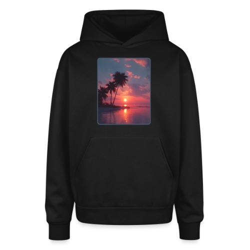Tropical Sunset Ocean Reflection Design - Oversized Hooded Sweatshirt