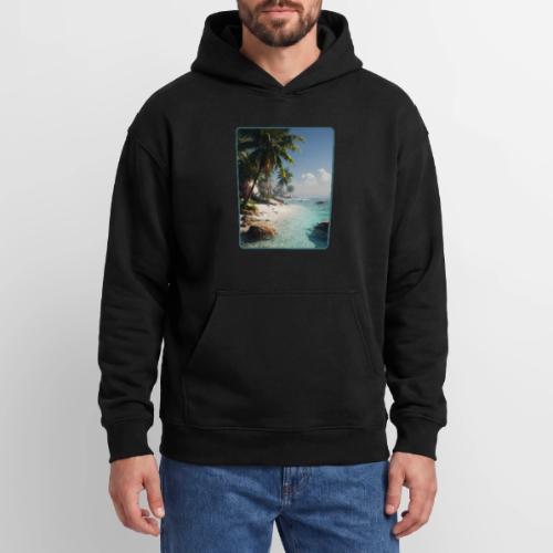 Tropical Beach Paradise Palm Design - Oversized Hooded Sweatshirt