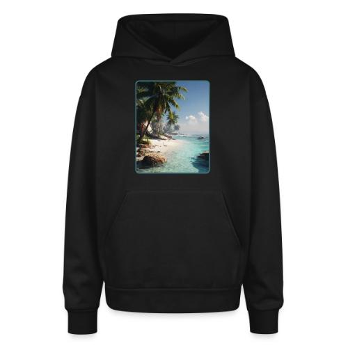 Tropical Beach Paradise Palm Design - Oversized Hooded Sweatshirt