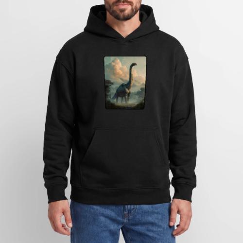 Brachiosaurus Prehistoric Scene Design - Oversized Hooded Sweatshirt