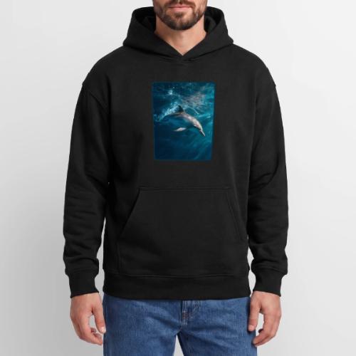 Dolphin Sunlit Ocean Serenity Design - Oversized Hooded Sweatshirt