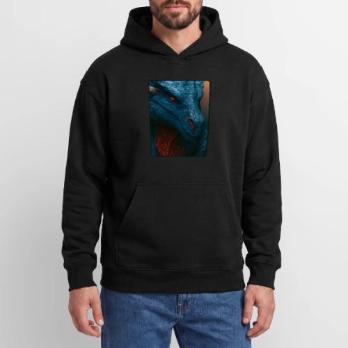 Turquoise Dragon Fire Eye Design - Oversized Hooded Sweatshirt