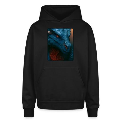 Turquoise Dragon Fire Eye Design - Oversized Hooded Sweatshirt
