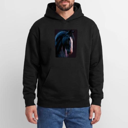 Noble Horse Cinematic Portrait Design - Oversized Hooded Sweatshirt