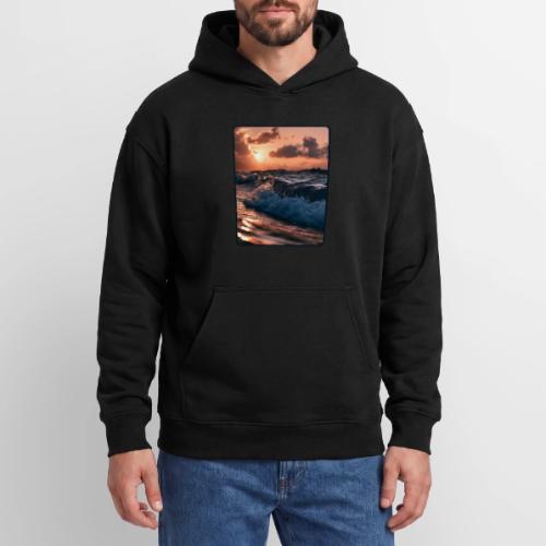 Golden Sunset Ocean Wave - Oversized Hooded Sweatshirt