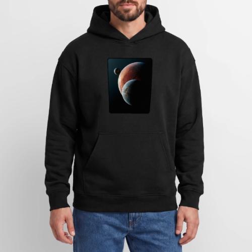 Three Planets Deep Space Design - Oversized Hooded Sweatshirt