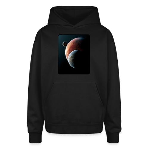 Three Planets Deep Space Design - Oversized Hooded Sweatshirt