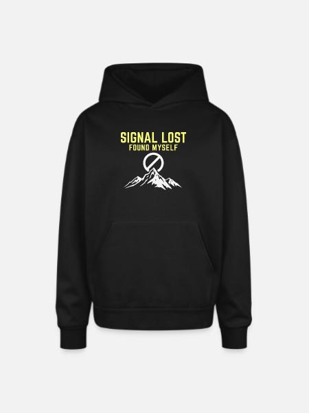 Signal Lost Found Myself - Oversized Hooded Sweatshirt - black