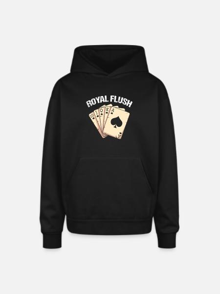 Spades Card Game Player - Oversized Hooded Sweatshirt - black