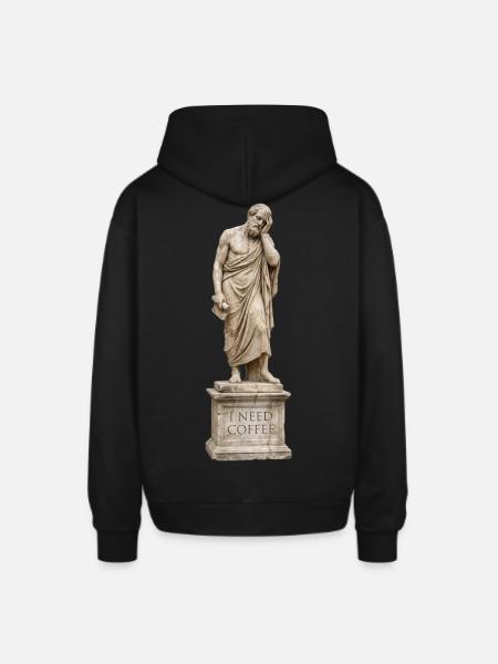 Ancient Sage Coffee Crave - Oversized Hooded Sweatshirt - black