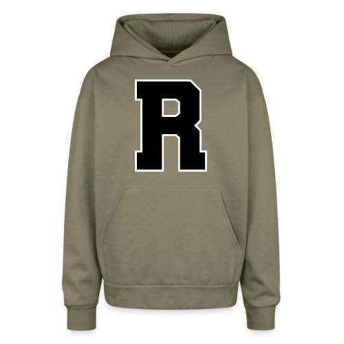 Varsity Letter R Athletic Monogram - Oversized Hooded Sweatshirt