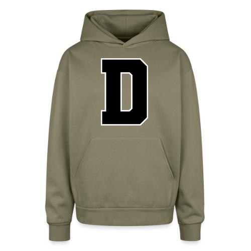 Varsity Letter D Athletic Alphabet Design - Oversized Hooded Sweatshirt
