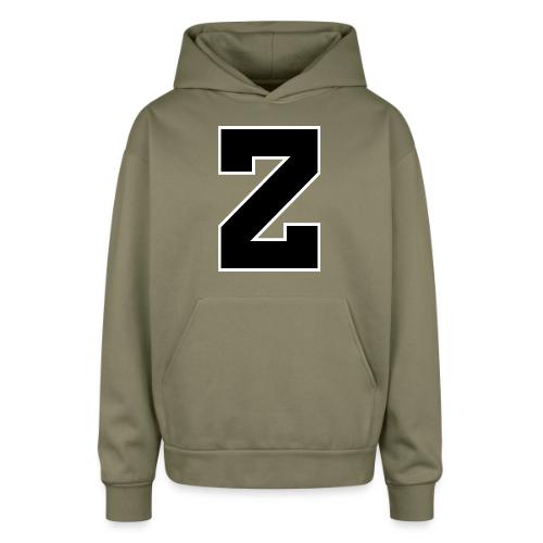 Varsity Letter Z Athletic Font Design - Oversized Hooded Sweatshirt