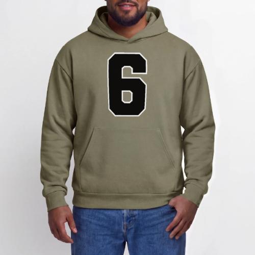 Varsity Number 6 Sports Font - Oversized Hooded Sweatshirt