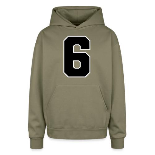 Varsity Number 6 Sports Font - Oversized Hooded Sweatshirt