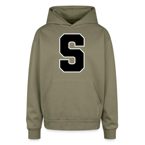 Varsity Letter S Collegiate Alphabet Art - Oversized Hooded Sweatshirt