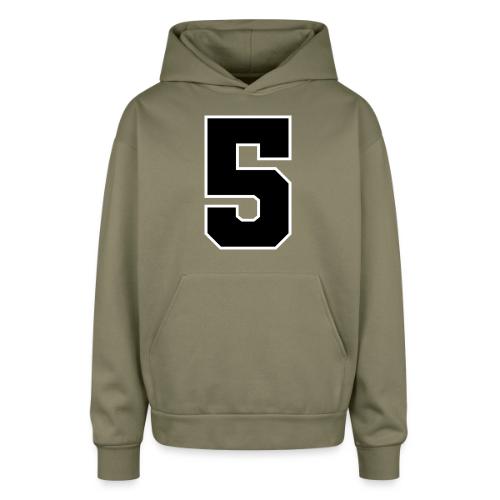 Varsity Number 5 Athletic Design - Oversized Hooded Sweatshirt