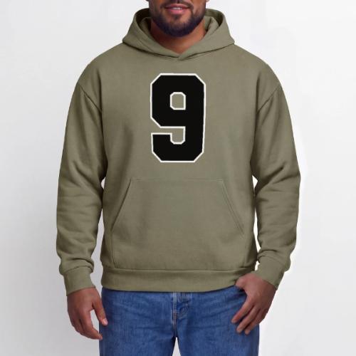 Varsity Number 9 Athletic Font - Oversized Hooded Sweatshirt