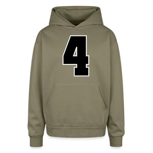 Varsity Number 4 College Style - Oversized Hooded Sweatshirt