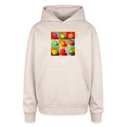 Colorful Apple Grid - Oversized Hooded Sweatshirt