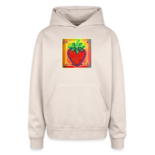 Colorful Strawberry Neon Glow - Oversized Hooded Sweatshirt