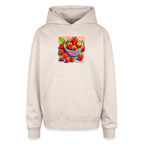 Fresh Strawberry Bowl - Oversized Hooded Sweatshirt