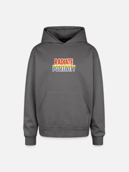 Radiate Positivity - Oversized Hooded Sweatshirt - graphite gray