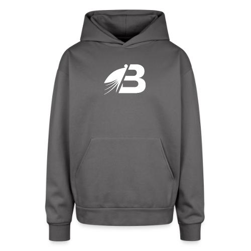 Bluefly Logomark - White - Oversized Hooded Sweatshirt