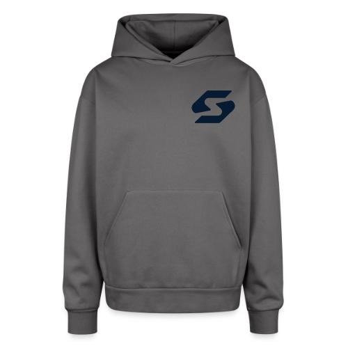 black snap logo - Oversized Hooded Sweatshirt