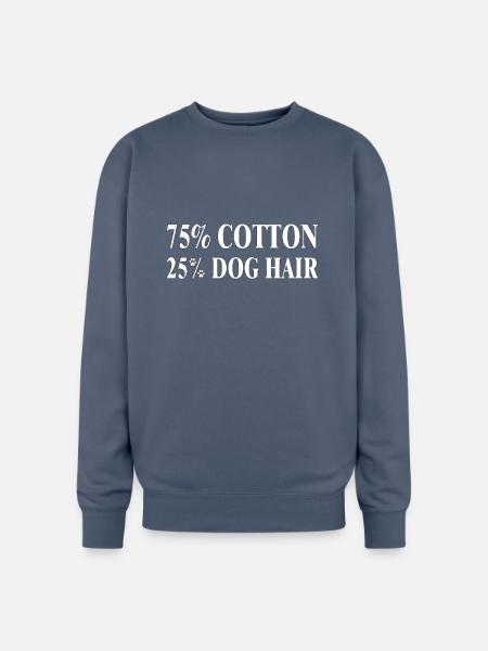Dog Hair Cotton Blend Tee - Oversized Crewneck Sweatshirt - stone blue
