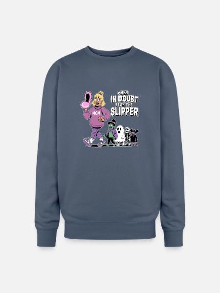 Minimal Slipper Mom - Oversized Crewneck Sweatshirt - stone blue