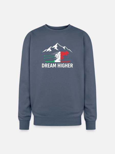 Dream Higher Alpine Skier - Oversized Crewneck Sweatshirt - stone blue