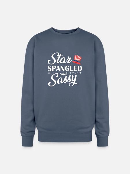 Star Spangled and Sassy - Oversized Crewneck Sweatshirt - stone blue