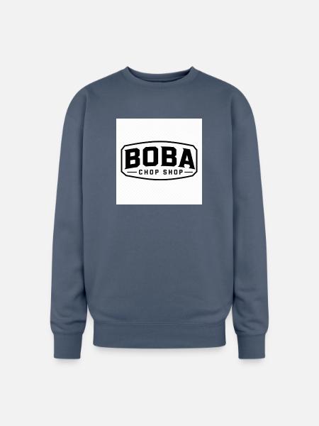 Boba Chop Shop Logo - Oversized Crewneck Sweatshirt - stone blue