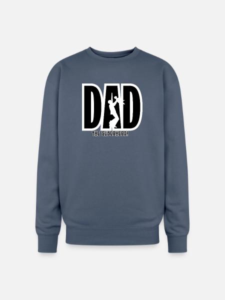Dad Superhero Silhouette - Oversized Crewneck Sweatshirt - stone blue