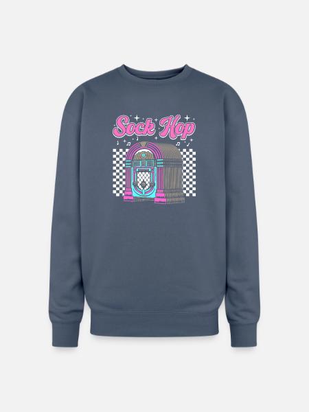 950s Party Sock Hop - Oversized Crewneck Sweatshirt - stone blue