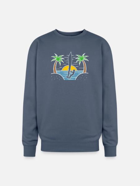 Beach Water Sports Windsurfing - Oversized Crewneck Sweatshirt - stone blue