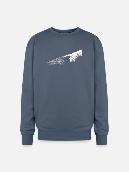 Human and Digital Reach - Oversized Crewneck Sweatshirt - stone blue