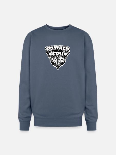 Brother Nervy Heart - Oversized Crewneck Sweatshirt - stone blue