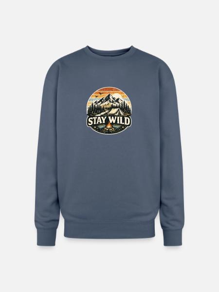 Stay Wild Camp Retro Sunset - Oversized Crewneck Sweatshirt - stone blue