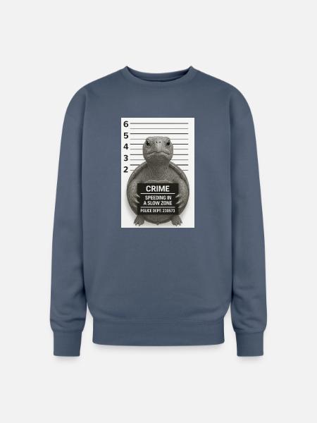 Crime Turtle Speeding Slow Zone - Oversized Crewneck Sweatshirt - stone blue