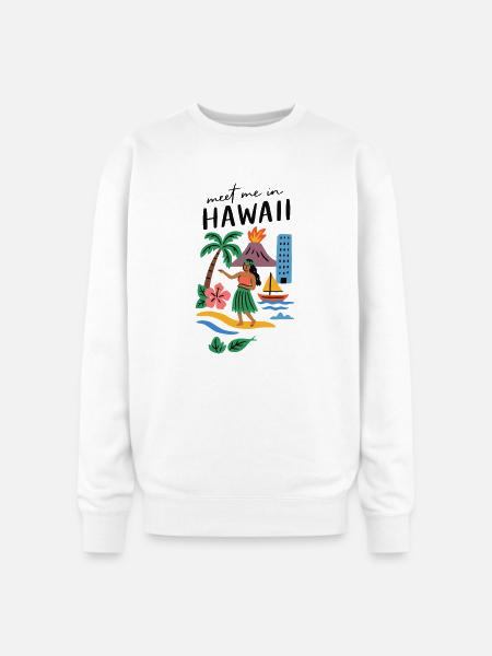 Hawaii Adventure Summer Tee - Oversized Crewneck Sweatshirt - white