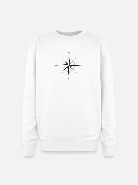 Noir Compass Rose - Oversized Crewneck Sweatshirt - white