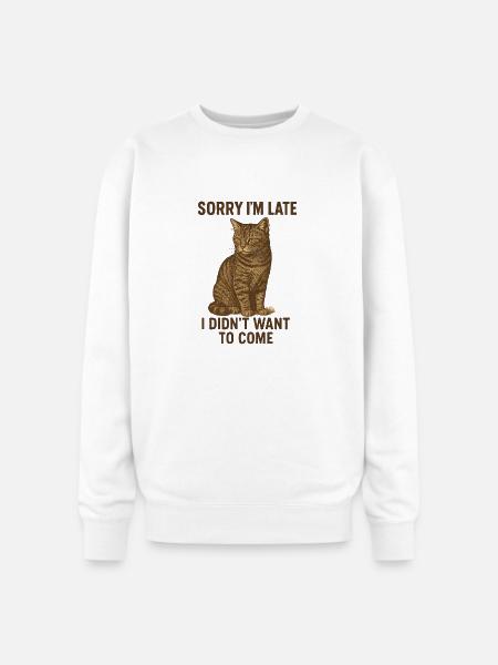 Sorry Cat - Oversized Crewneck Sweatshirt - white