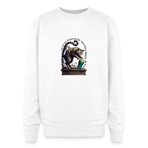 Lucky Last Call Cat Graphic Tee - Oversized Crewneck Sweatshirt