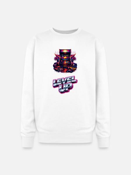 Neon Level Up Arcade - Oversized Crewneck Sweatshirt - white
